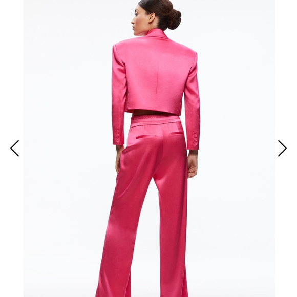 Alice + Olivia Pink Cropped Blazer Structured Suit Jacket - Picture 6 of 15